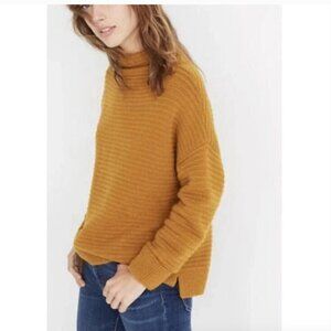 Madewell Belmont Mockneck Sweater Coziest Yarn Golden Mustard